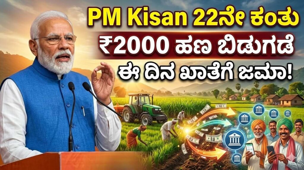 PM Kisan 22th Installment ₹2000 ಬಿಡುಗಡೆ ದಿನಾಂಕ
